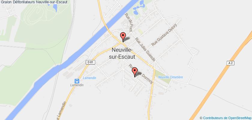 plan défibrillateurs Neuville-sur-Escaut