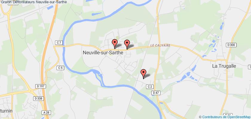 plan défibrillateurs Neuville-sur-Sarthe