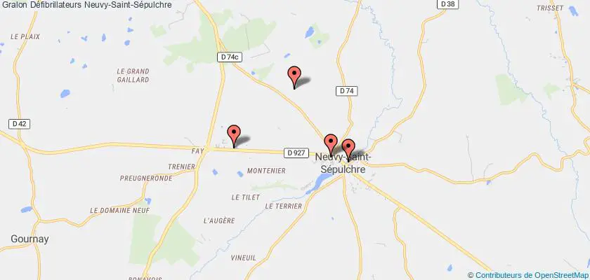 plan défibrillateurs Neuvy-Saint-Sépulchre