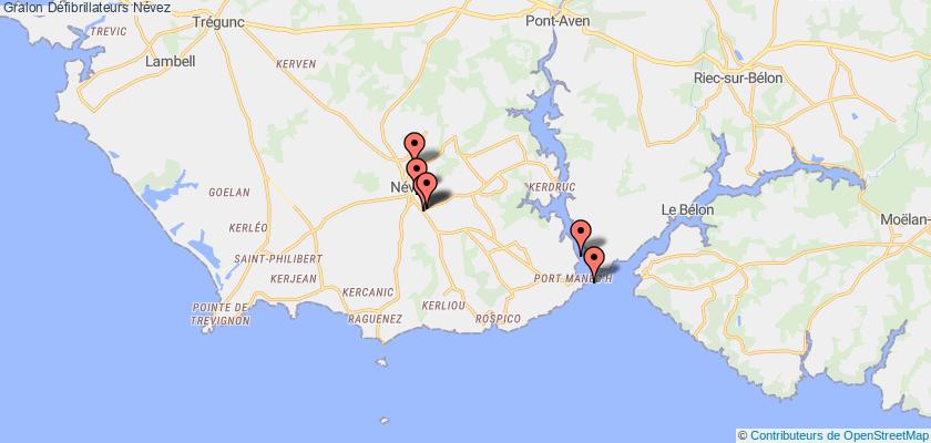 plan défibrillateurs Névez