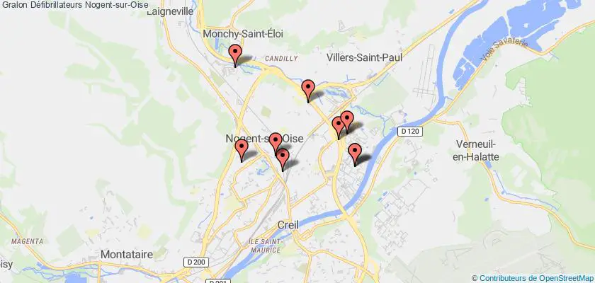 plan défibrillateurs Nogent-sur-Oise