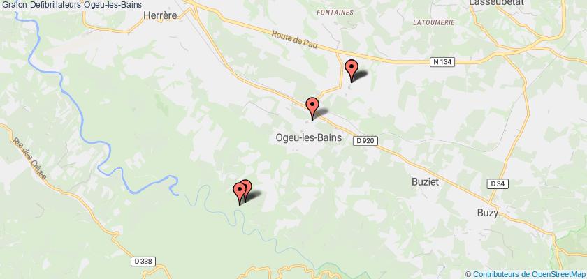 plan défibrillateurs Ogeu-les-Bains