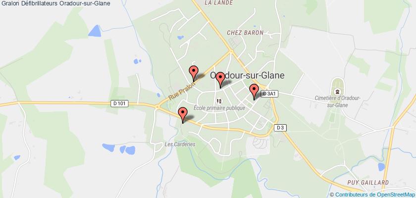 plan défibrillateurs Oradour-sur-Glane
