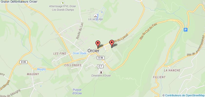 plan défibrillateurs Orcier