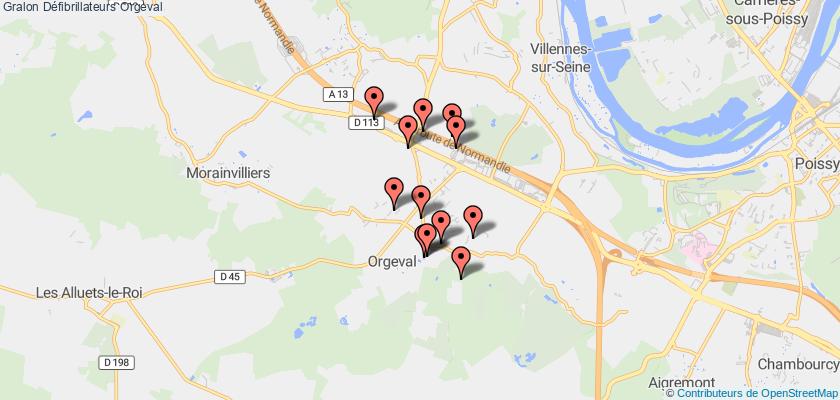 plan défibrillateurs Orgeval