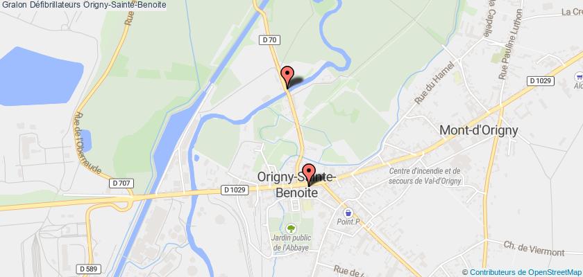 plan défibrillateurs Origny-Sainte-Benoite