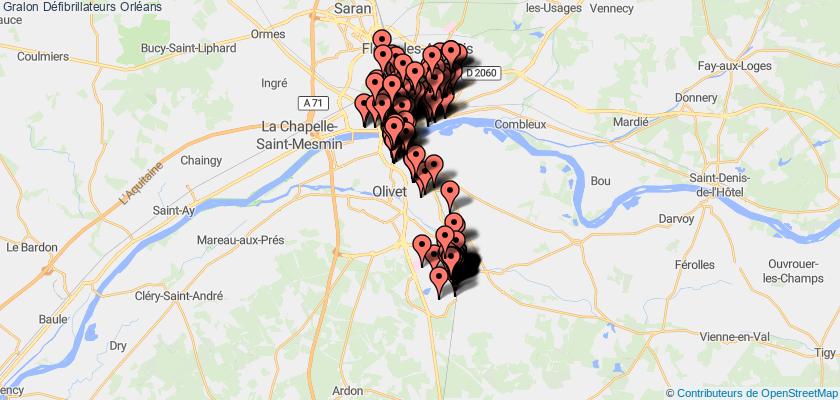 plan défibrillateurs Orléans