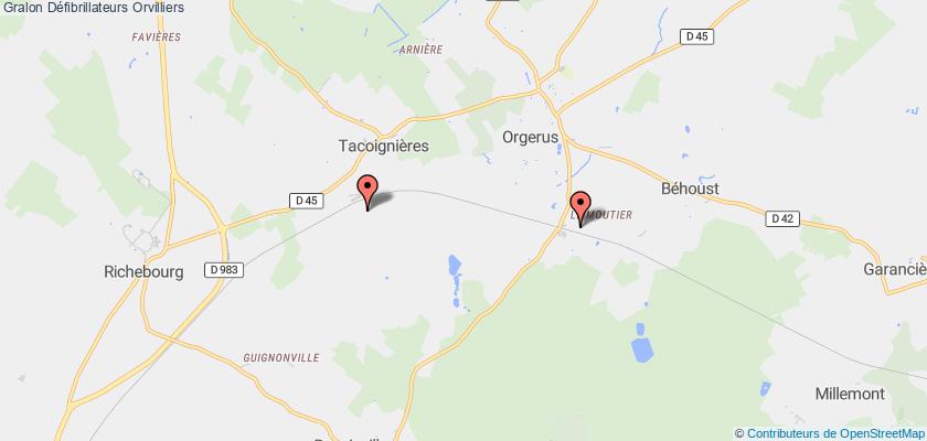 plan défibrillateurs Orvilliers