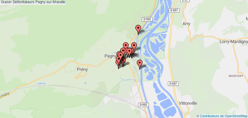 plan défibrillateurs Pagny-sur-Moselle