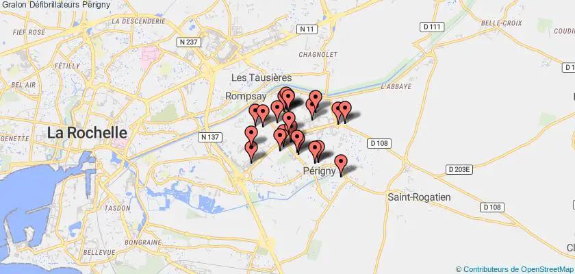 plan défibrillateurs Périgny