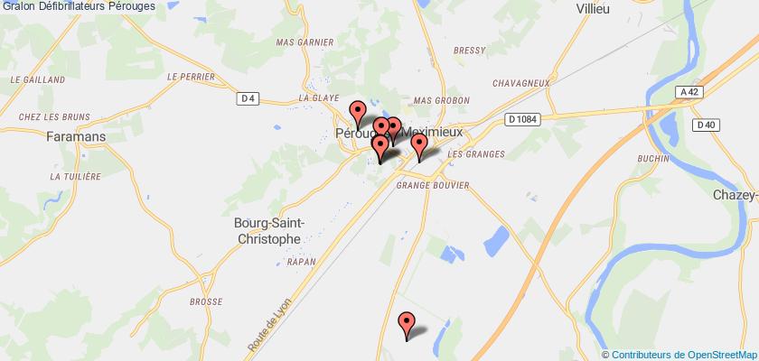 plan défibrillateurs Pérouges