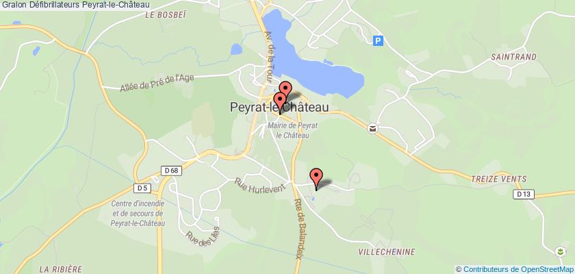 plan défibrillateurs Peyrat-le-Château