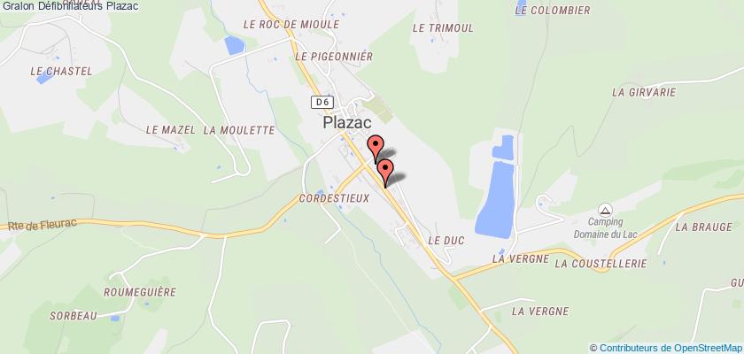 plan défibrillateurs Plazac