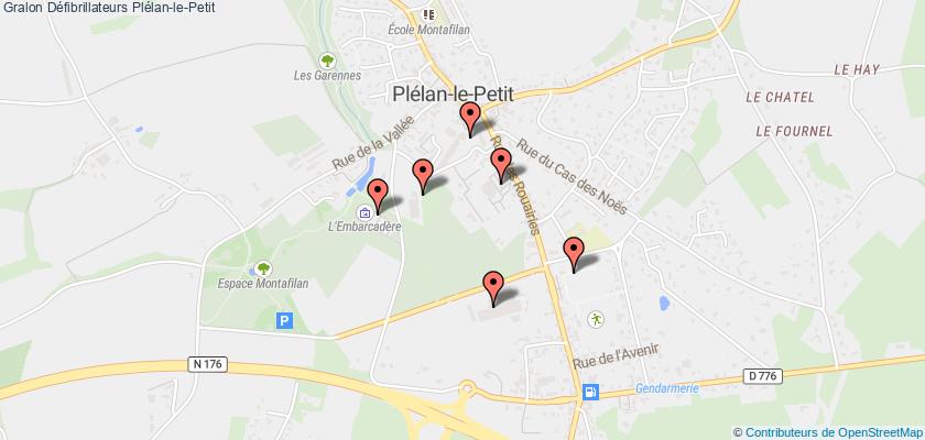 plan défibrillateurs Plélan-le-Petit