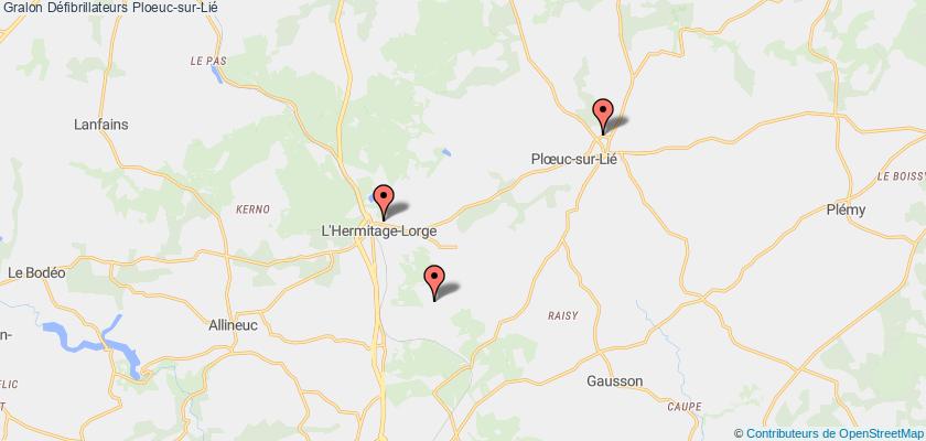 plan défibrillateurs Ploeuc-sur-Lié