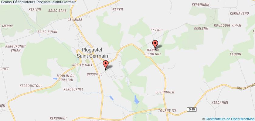 plan défibrillateurs Plogastel-Saint-Germain