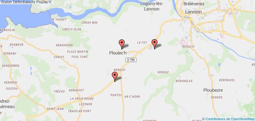 plan défibrillateurs Ploulec'h