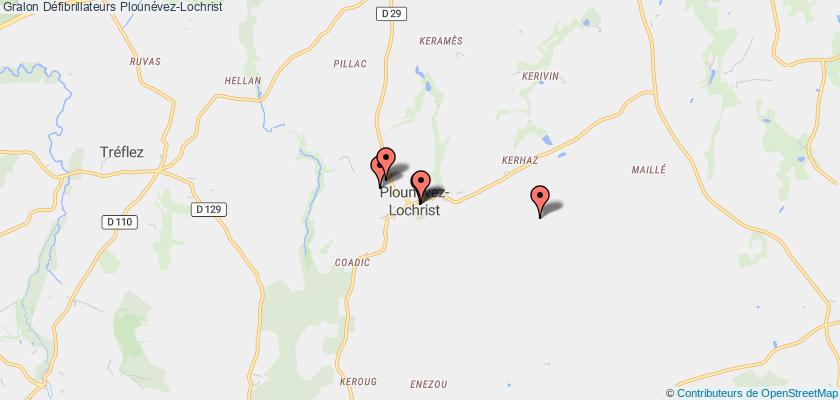 plan défibrillateurs Plounévez-Lochrist