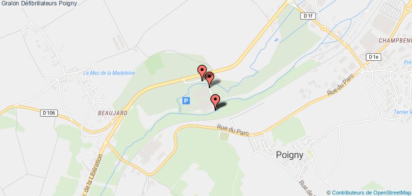 plan défibrillateurs Poigny