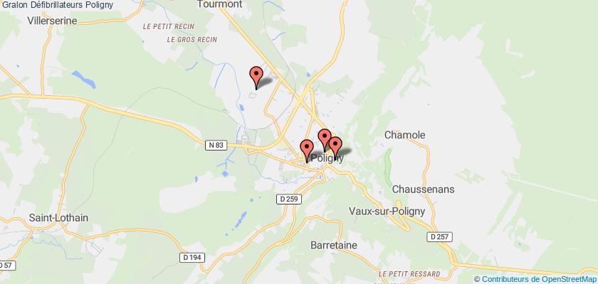 plan défibrillateurs Poligny