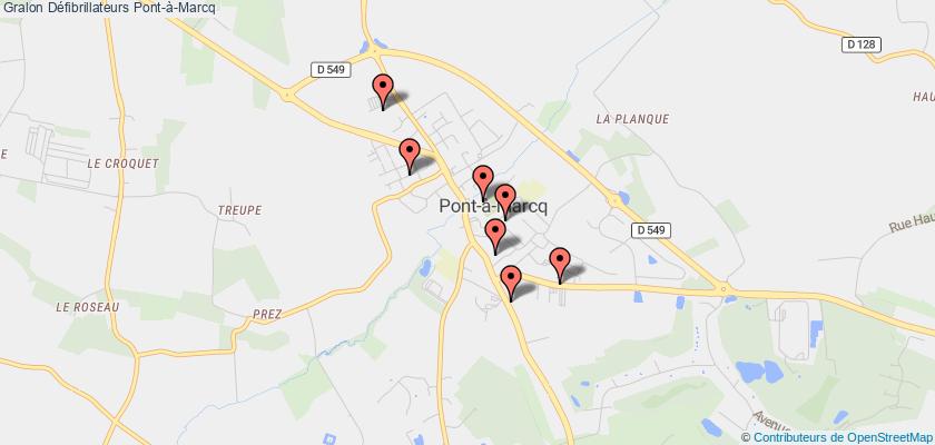 plan défibrillateurs Pont-à-Marcq