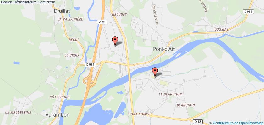 plan défibrillateurs Pont-d'Ain