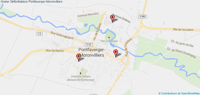 plan défibrillateurs Pontfaverger-Moronvilliers