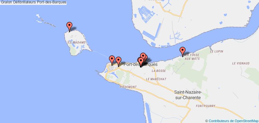 plan défibrillateurs Port-des-Barques