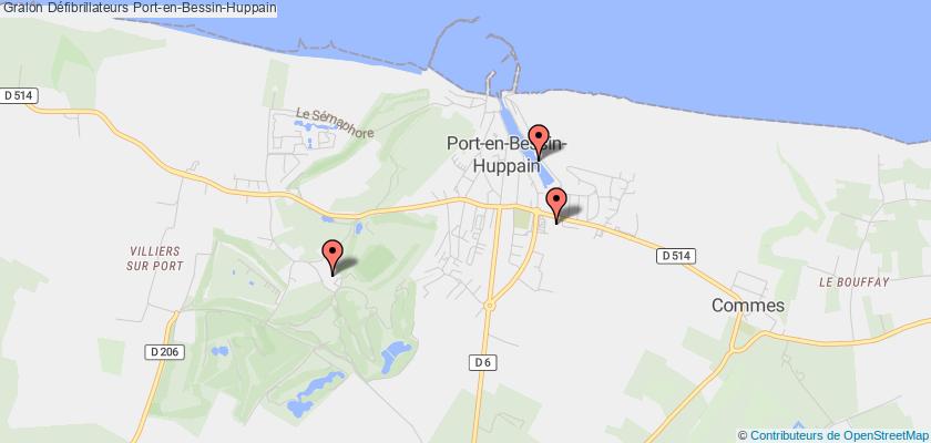 plan défibrillateurs Port-en-Bessin-Huppain
