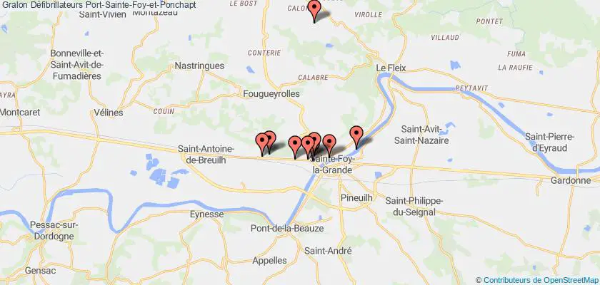 plan défibrillateurs Port-Sainte-Foy-et-Ponchapt