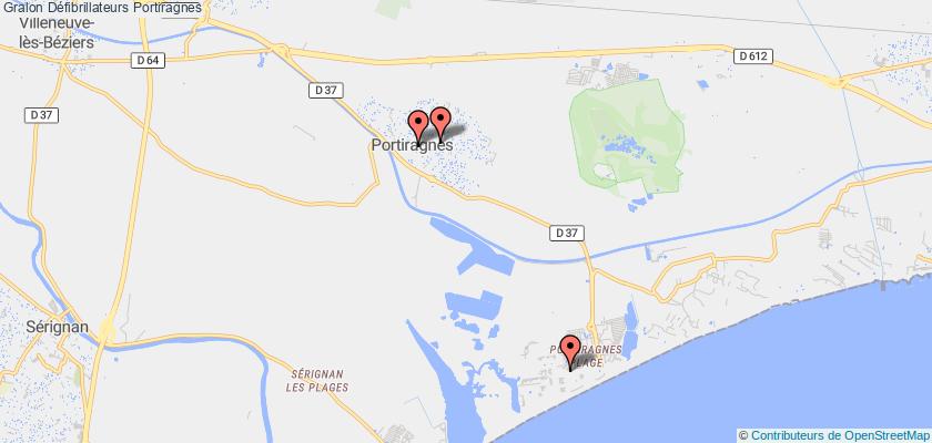 plan défibrillateurs Portiragnes