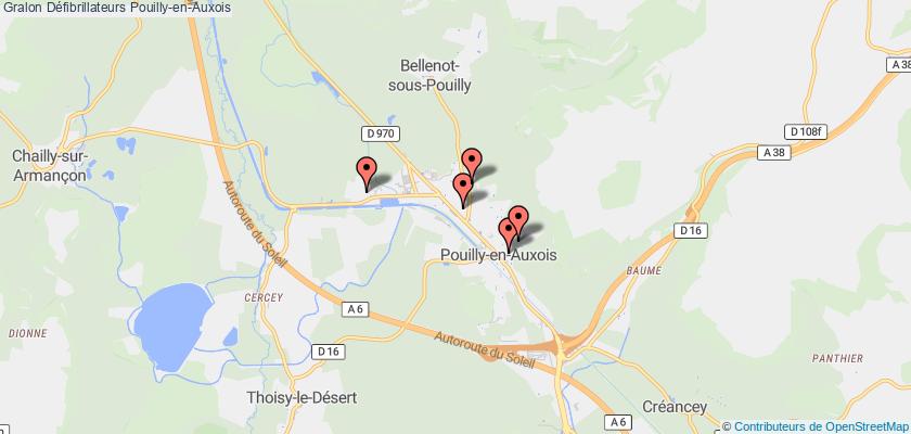 plan défibrillateurs Pouilly-en-Auxois