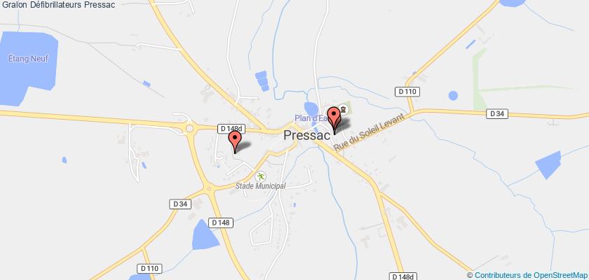 plan défibrillateurs Pressac