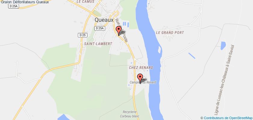 plan défibrillateurs Queaux