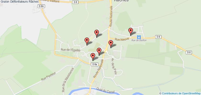 plan défibrillateurs Râches