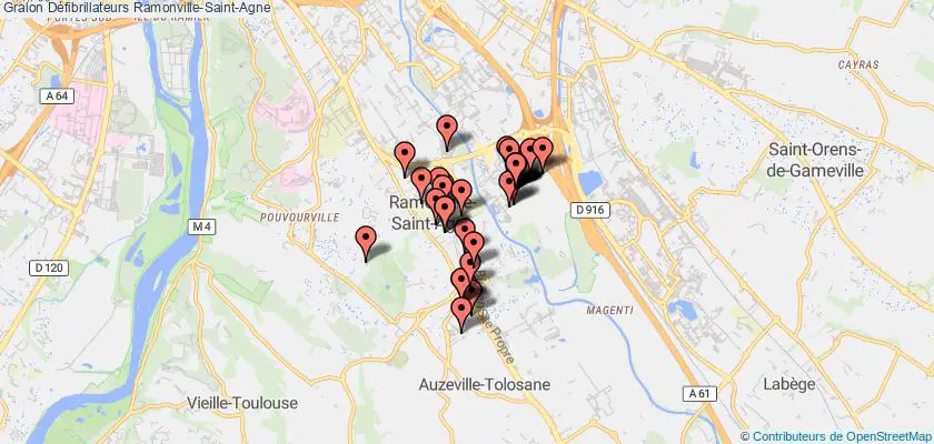 plan défibrillateurs Ramonville-Saint-Agne