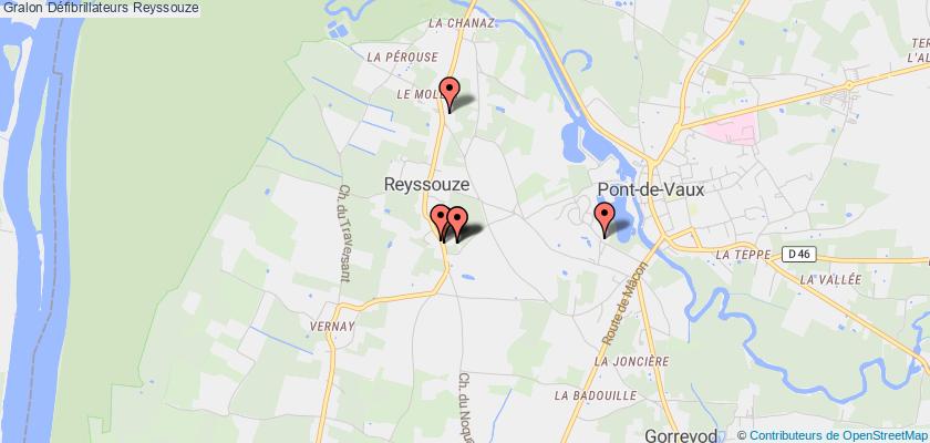 plan défibrillateurs Reyssouze