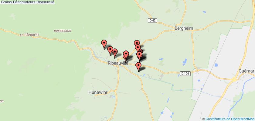 plan défibrillateurs Ribeauvillé