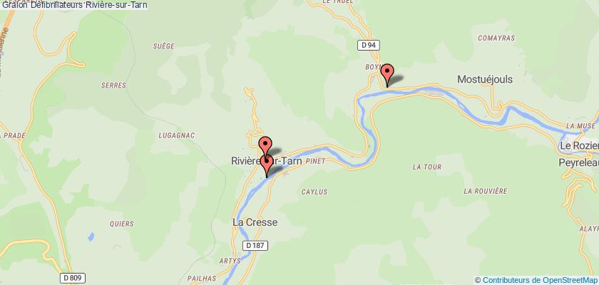 plan défibrillateurs Rivière-sur-Tarn
