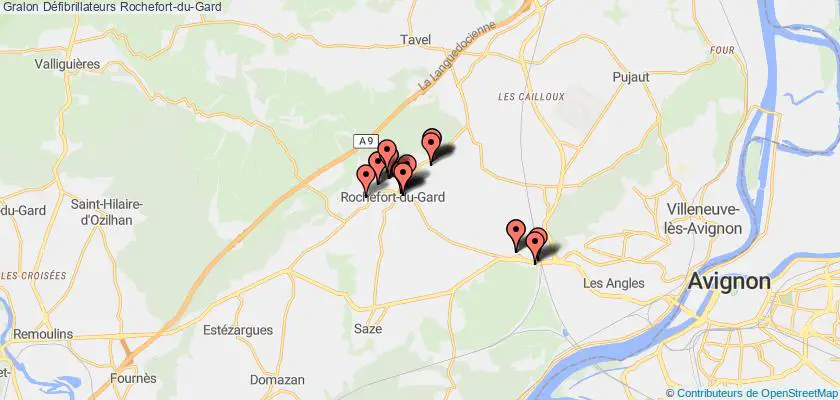 plan défibrillateurs Rochefort-du-Gard