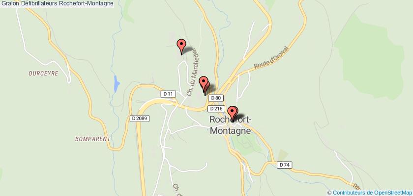 plan défibrillateurs Rochefort-Montagne