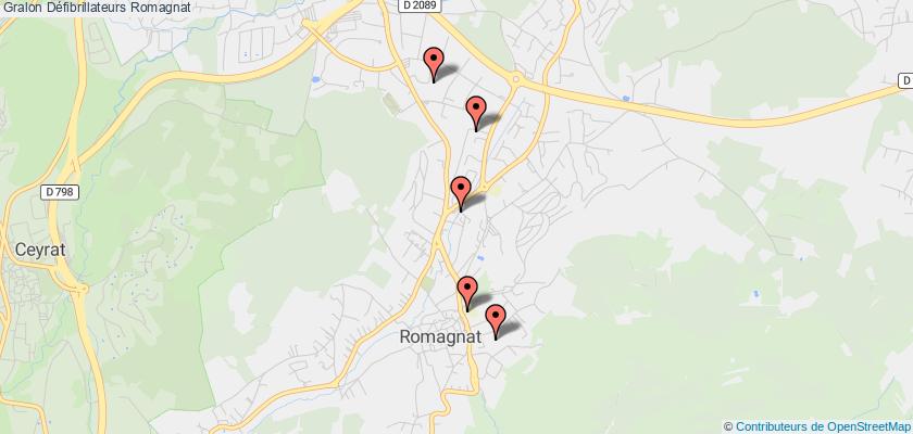 plan défibrillateurs Romagnat