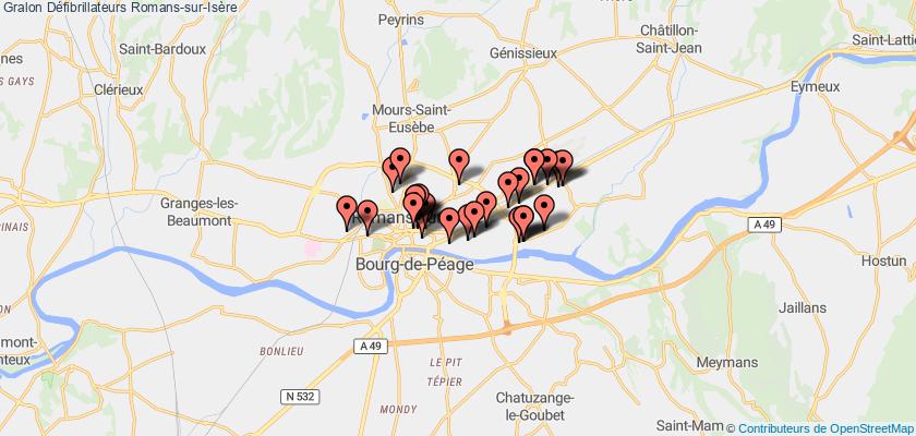 plan défibrillateurs Romans-sur-Isère