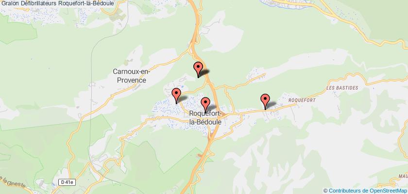 plan défibrillateurs Roquefort-la-Bédoule