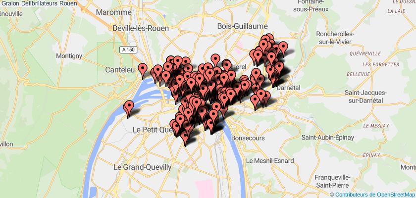 plan défibrillateurs Rouen