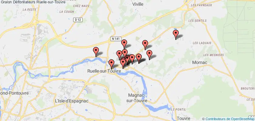 plan défibrillateurs Ruelle-sur-Touvre