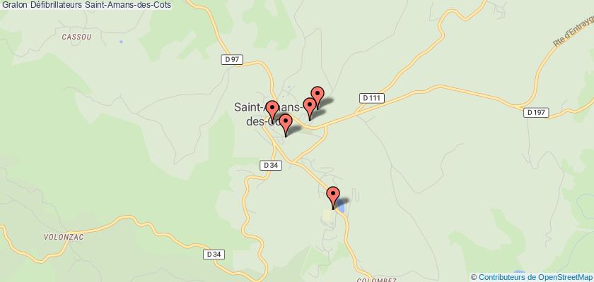 plan défibrillateurs Saint-Amans-des-Cots