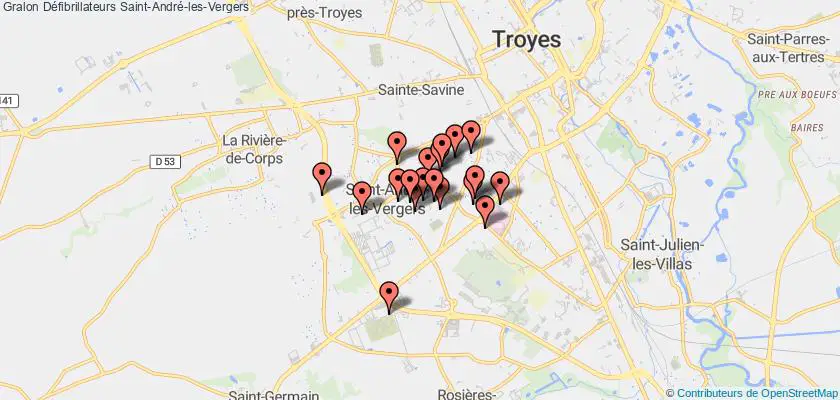 plan défibrillateurs Saint-André-les-Vergers