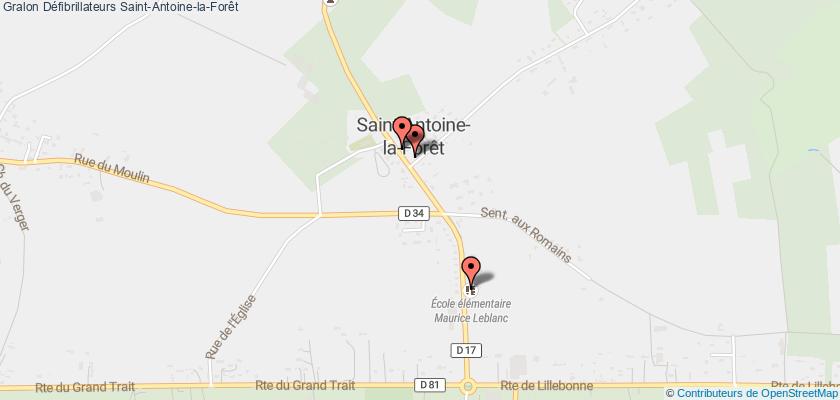 plan défibrillateurs Saint-Antoine-la-Forêt