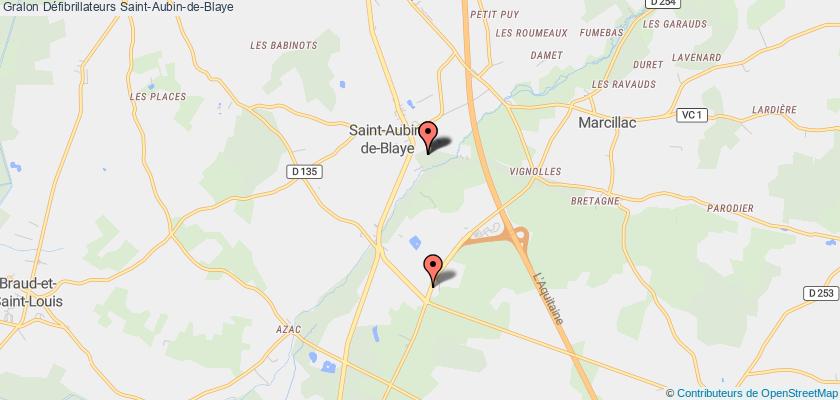 plan défibrillateurs Saint-Aubin-de-Blaye